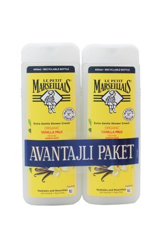 Le Petit Marseillais Organik Vanilyalı Sütü Aromalı Nemlendirici Duş Jeli 2x400 ml