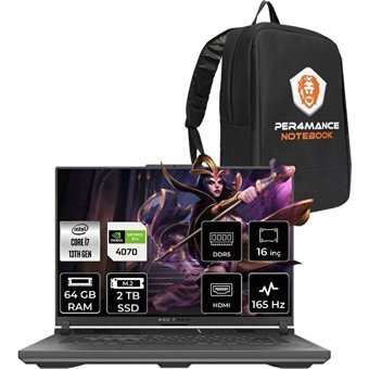 Asus ROG Strix G16 N3411P334 N3411 Harici GeForce RTX 4070 Intel Core i7 13650HX 64 GB Ram 2 TB SSD 16 inç Full HD FreeDos Oyuncu Laptop + PER4 Çanta