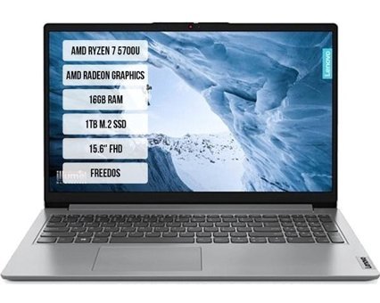 Lenovo IdeaPad 1 15ALC7 82R400F1TR 05 Dahili AMD Radeon RX Vega 8 AMD Ryzen 7 5700U 16 GB Ram 1 TB SSD 15.6 inç Full HD FreeDos Laptop