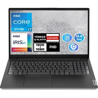 Lenovo V15 Gen 3 82TT00QMTX 008 Dahili Intel Iris Xe Graphics Eligible Intel Core i7 1255U 24 GB Ram 1 TB SSD 15.6 inç Full HD FreeDos Laptop