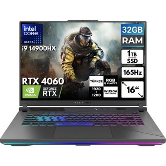 Asus ROG Strix G16 614JVR-N3095 BT12 Harici GeForce RTX 4060 Intel Core i9 14900HX 32 GB Ram 1 TB SSD 16 inç Full HD FreeDos Oyuncu Laptop