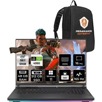 Asus ROG Strix G16 N3157P367 Harici GeForce RTX 4060 Intel Core i7 13650HX 48 GB Ram 512 GB SSD 16 inç Full HD Windows 11 Home Oyuncu Laptop + PER4 Çanta