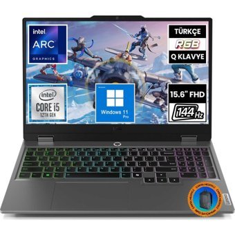 Lenovo LOQ 83FQ000UTR10 CNT011 Harici Intel ARC A530M Intel Core i5 12450HX 32 GB Ram 512 GB SSD 15.6 inç Full HD Windows 11 Pro Laptop