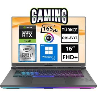 Asus ROG Strix G16 G614JU-N3196A13 Harici GeForce RTX 4050 Intel Core i7 13650HX 32 GB Ram 1 TB SSD 16 inç Full HD Windows 11 Pro Oyuncu Laptop