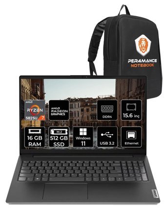 Lenovo V15 Gen 3 82TV004MTX Dahili AMD Radeon RX Vega 8 AMD Ryzen 7 5825U 16 GB Ram 512 GB SSD 15.6 inç Full HD Windows 11 Home Laptop + PER4 Çanta