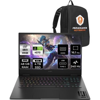 HP Omen 16 9J1L7EAPN330 Harici GeForce RTX 4070 Intel Core i9 14900HX 48 GB Ram 4 TB SSD 16.1 inç QHD FreeDos Oyuncu Laptop + PER4 Çanta