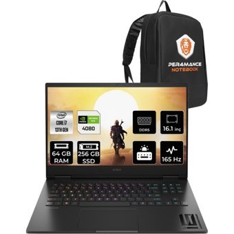 HP Omen 16 WF0011NT 81T48EAPN366 Harici GeForce RTX 4080 Intel Core i7 13700HX 64 GB Ram 256 GB SSD 16.1 inç Full HD FreeDos Oyuncu Laptop + PER4 Çanta