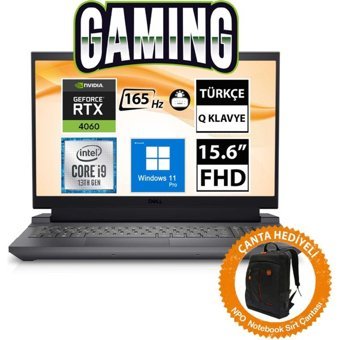 Dell G15 5530 G155530016U15 Harici GeForce RTX 4060 Intel Core i9 13900HX 32 GB Ram 1 TB SSD 15.6 inç Full HD Windows 11 Pro Oyuncu Laptop