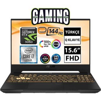 Asus TUF Gaming F15 FX507ZC4-HN009A4 Harici GeForce RTX 3050 Intel Core i7 12700H 32 GB Ram 1 TB SSD 15.6 inç Full HD FreeDos Oyuncu Laptop