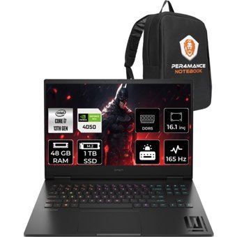 HP Omen 16 WF0031NT 7Q7Y1EAPN363 Harici GeForce RTX 4050 Intel Core i7 13700HX 48 GB Ram 1 TB SSD 16.1 inç Full HD FreeDos Oyuncu Laptop + PER4 Çanta