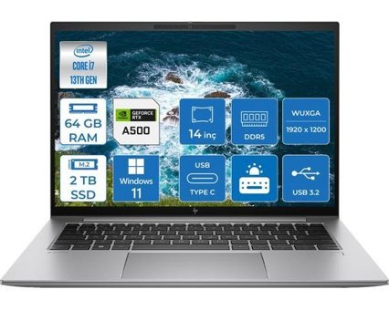 HP Zbook Firefly 14 G10A 8865W1EA09 Harici GeForce RTX A500 Intel Core i7 1355U 64 GB Ram 2 TB SSD 14 inç Full HD Windows 11 Pro Oyuncu Laptop