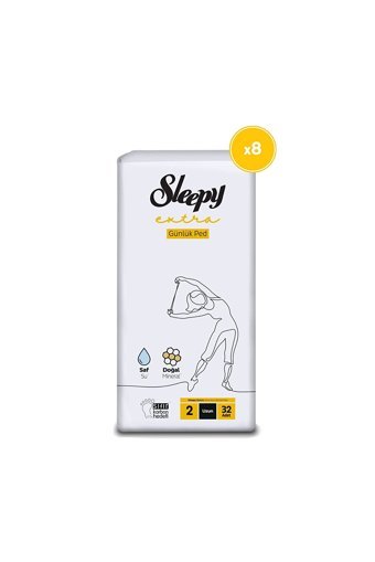 Sleepy Extra Organik 256'lı Uzun Günlük Ped