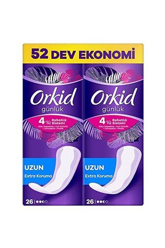 Orkid Ekstra Koruma Organik 52'li Uzun Günlük Ped