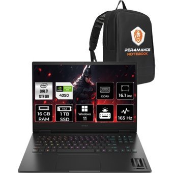 HP Omen 16 WF0031NT 7Q7Y1EAPN435 Harici GeForce RTX 4050 Intel Core i7 13700HX 16 GB Ram 1 TB SSD 16.1 inç Full HD Windows 11 Pro Oyuncu Laptop + PER4 Çanta