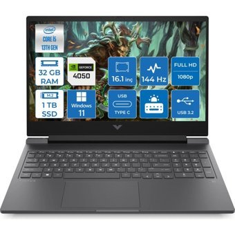 HP Victus 16 R0052NT Harici GeForce RTX 4050 Intel Core i5 13500H 32 GB Ram 1 TB SSD 16.1 inç Full HD Windows 11 Home Oyuncu Laptop