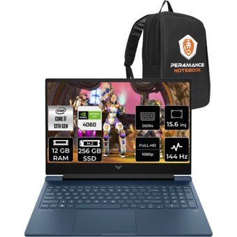 HP Victus 15 8U844EAP306 Harici GeForce RTX 4060 Intel Core i7 13700H 12 GB Ram 256 GB SSD 15.6 inç Full HD FreeDos Oyuncu Laptop + PER4 Çanta