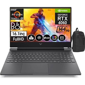 HP Victus S0014NT 77Z4M5EAW14 Harici GeForce RTX 4060 AMD Ryzen 7 7840HS 32 GB DDR5 Ram 1 TB SSD 16.1 inç Full HD Windows 11 Home Oyuncu Laptop + Zetta Çanta