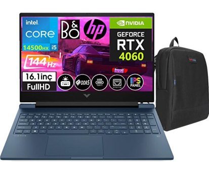 HP Victus 16 R1057NT VCS9J260EAW22 Harici GeForce RTX 4060 Intel Core i5 14500HX 32 GB DDR5 Ram 512 GB SSD 16.1 inç Full HD Windows 11 Pro Oyuncu Laptop + WeblegelsinÇanta