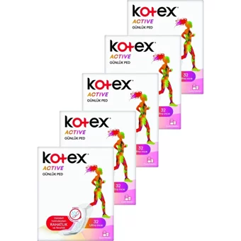 Kotex Active Ultra Organik 5 Adet 32'li Normal Günlük Ped