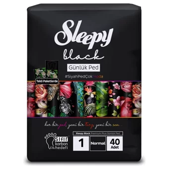 Sleepy Black Premium Plus Organik 400'lü Normal Günlük Ped