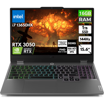 Lenovo LOQ 15IRX9 83DV00HSTBT12 Harici GeForce RTX 3050 Intel Core i7 13650HX 16 GB Ram 1 TB SSD 15.6 inç Full HD FreeDos Oyuncu Laptop