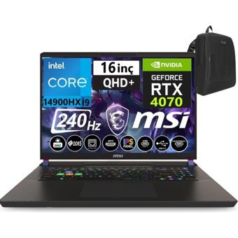 MSI Vector 16 HX A14VGG-271TRW52 Harici GeForce RTX 4070 Intel Core i9 14900HX 48 GB DDR5 Ram 4 TB SSD 16 inç QHD Windows 11 Pro Oyuncu Laptop + WeblegelsinÇanta