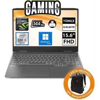 Lenovo LOQ 82XV00SWTX03 CNT004 Harici GeForce RTX 3050 Intel Core i5 12450H 16 GB Ram 512 GB SSD 15.6 inç Full HD Windows 11 Home Oyuncu Laptop