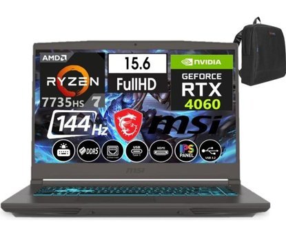 MSI MS Thin A15 15 B7VF-075XTRW18 Harici GeForce RTX 4060 AMD Ryzen 7 7735HS 96 GB DDR5 Ram 1 TB SSD 15.6 inç Full HD FreeDos Oyuncu Laptop + WeblegelsinÇanta