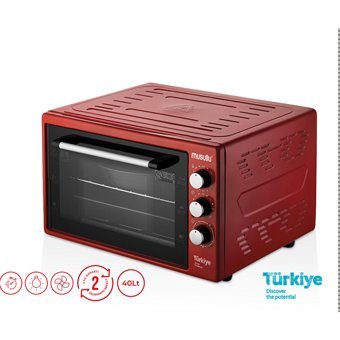 Musullu MF-1440 40 lt Izgaralı Klasik Fanlı Mini Fırın Bordo