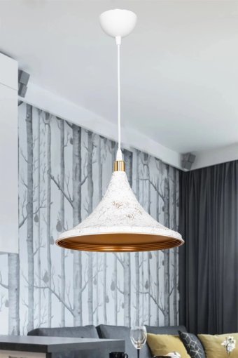 Ag Lightdesign Tekli Beyaz Sarkıt Modern Plastik Salon-Oturma Odası Avize