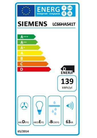 Siemens LC66HA541T 60 cm Metal Yüzey Bacalı-Bacasız Duvar Tipi Davlumbaz Inox