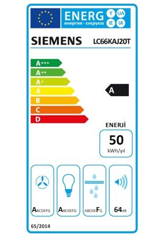 Siemens LC66KAJ20T 60 cm Cam Yüzey Bacalı-Bacasız Duvar Tipi Davlumbaz Beyaz