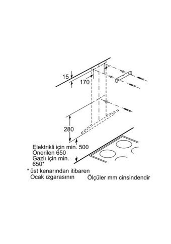 Siemens LC66HA241T 60 cm Metal Yüzey Bacalı-Bacasız Duvar Tipi Davlumbaz Beyaz