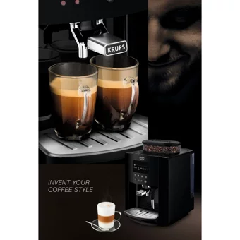 Krups Quattro Force 1450 W Paslanmaz Çelik Tezgah Üstü Kapsülsüz Öğütücülü Tam Otomatik Espresso Makinesi Siyah