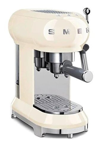 Smeg ECF01CREU 50's 1350 W Paslanmaz Çelik Tezgah Üstü Kapsülsüz Yarı Otomatik Espresso Makinesi Siyah