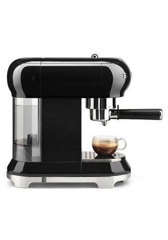 Smeg ECF01 Linea 50's Retro Style 1350 W Paslanmaz Çelik Tezgah Üstü Kapsülsüz Yarı Otomatik Espresso Makinesi Siyah