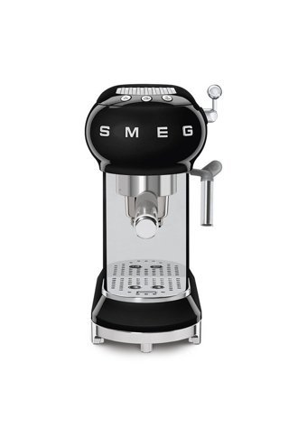 Smeg ECF01 Linea 50's Retro Style 1350 W Paslanmaz Çelik Tezgah Üstü Kapsülsüz Yarı Otomatik Espresso Makinesi Siyah