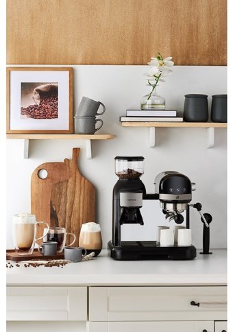 Coffeemaid 1550 W Paslanmaz Çelik Tezgah Üstü Kapsülsüz Öğütücülü Yarı Otomatik Espresso Makinesi Siyah