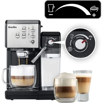 Breville Prima Latte 1000 W Tezgah Üstü Kapsüllü Öğütücülü Manuel Espresso Makinesi Gri