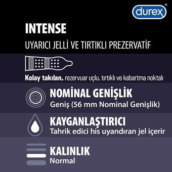 Durex Intense Tırtıklı Prezervatif 30'lu+Durex Intense Devil Ring