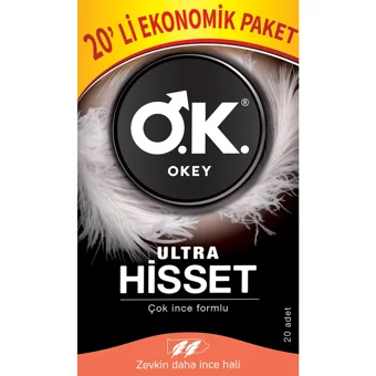 Okey Ultra Hisset Ultra İnce Prezervatif 20'li