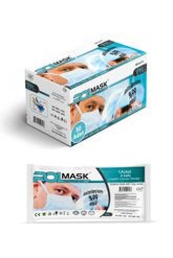 Polmask Tek Kullanımlık 3 Katlı Lastikli Telli 500'lü Yetişkin Ultrasonik Maske Pembe