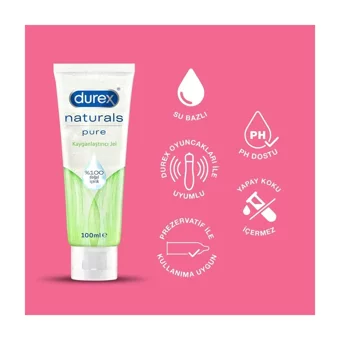 Durex Naturals İnce Prezervatif 2x20'li+ Naturals Pure Kayganlaştırıcı Jel 100 ml