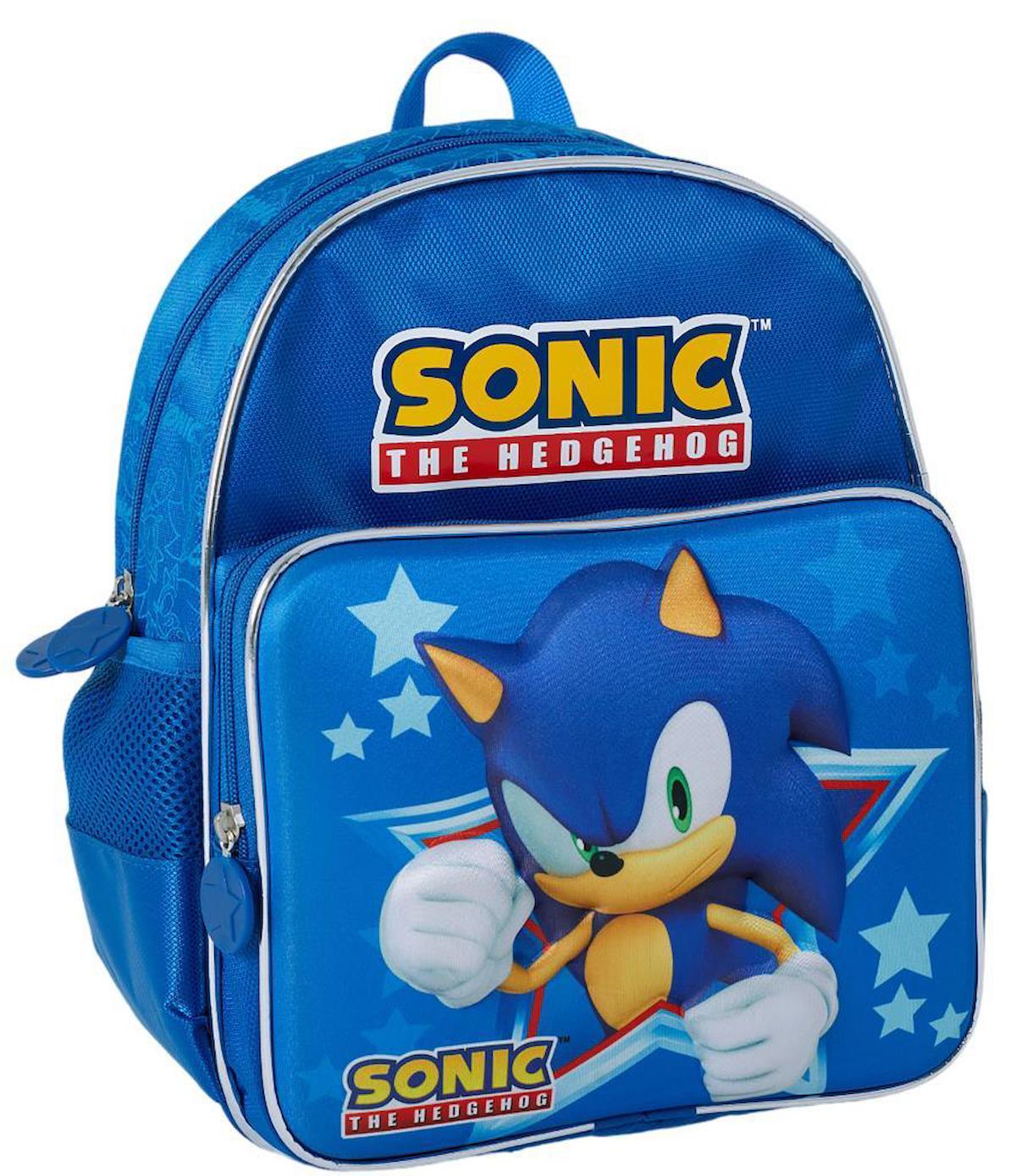 Sonic Sonic Su Geçirmez 2 Gözlü Mavi Anaokulu Erkek Sırt Çantası