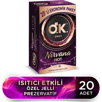 Okey Nirvana Hot Tırtıklı Prezervatif 20'li