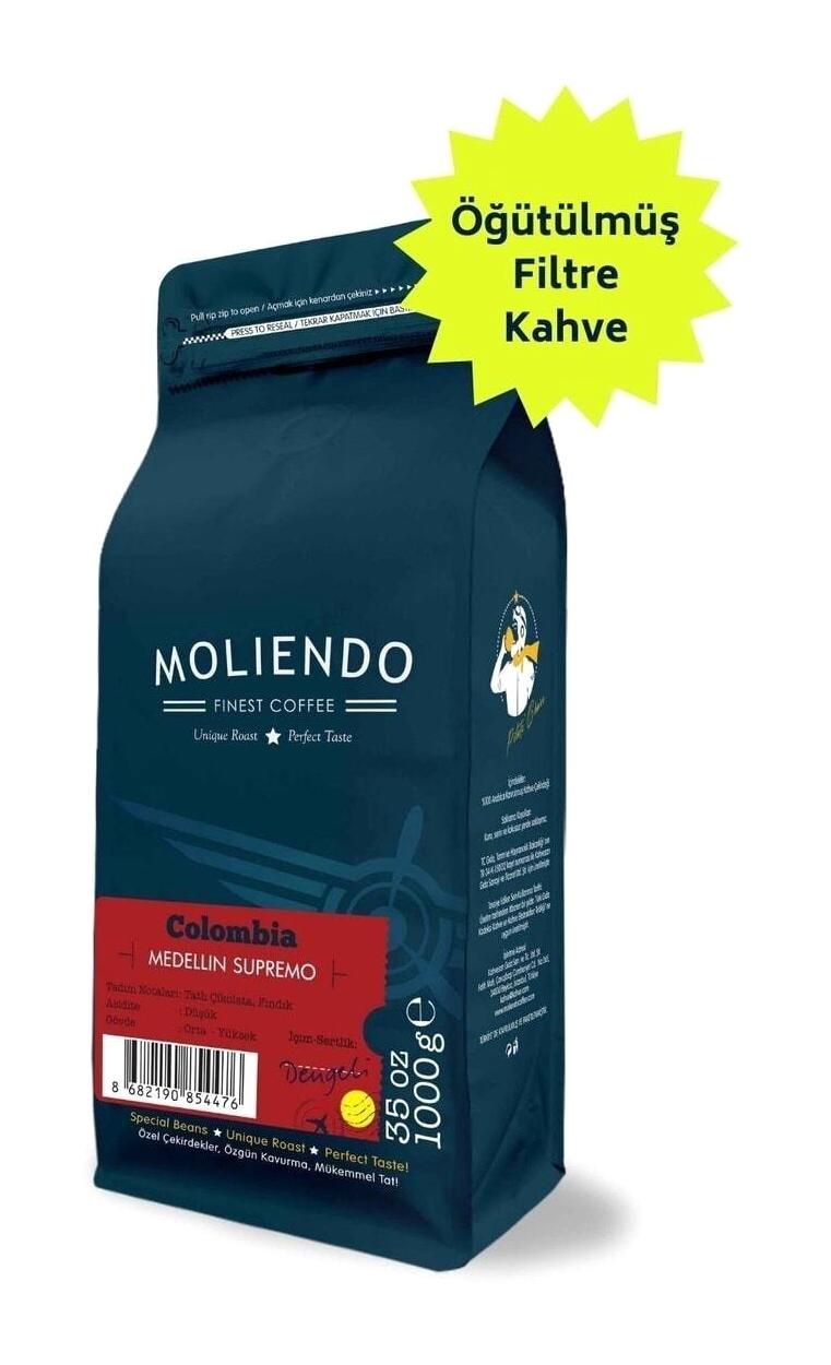 Moliendo Fındık Aromalı Kolombiya Arabica Öğütülmüş Filtre Kahve 1 kg