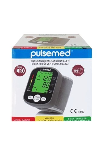 Pulsemed Bsx 583 2 Kullanıcı 198 Ölçüm Hafızalı Konuşan Dijital Bilekten Tam Otomatik Tansiyon Aleti