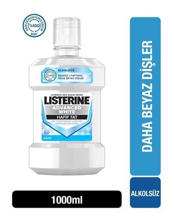 Listerine White Alkolsüz Florürlü Nane Aromalı 1 lt Ağız Gargarası