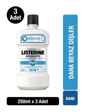 Listerine White Florürlü Nane Aromalı 250x3 ml Ağız Gargarası