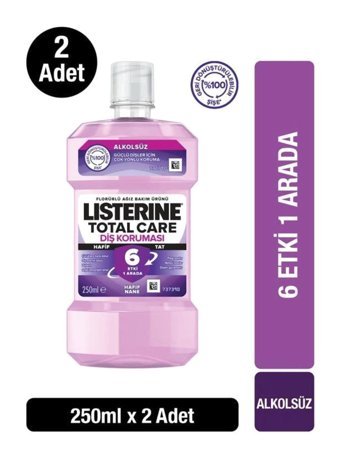 Listerine Total Care Alkolsüz Florürlü Nane Aromalı 250x2 ml Ağız Gargarası